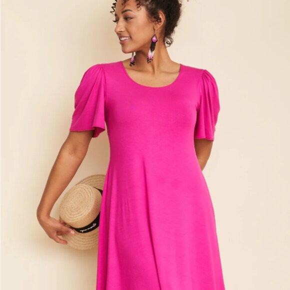 NWT Anne Mulaire JOJO Dress in Bright Pink - Picture 1 of 7